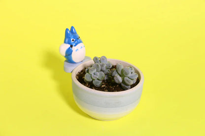 Cute Anime Ceramic Flower Pot, Perfect for Succulents and Small Plants, Handmade Ceramic Planter for Home Decor